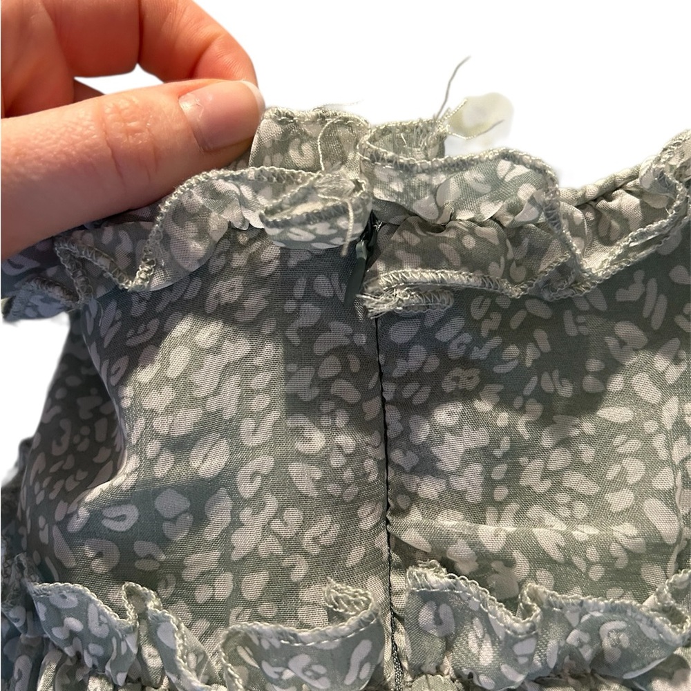 Green Ruffle Dress - Picture 3 of 4